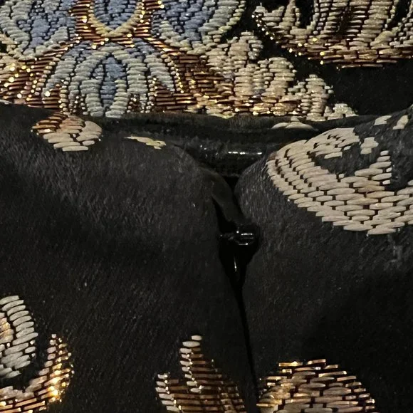 Nicole Miller Collection Black Gold Baroque Print Strapless Corset Dress - Picture 14 of 14